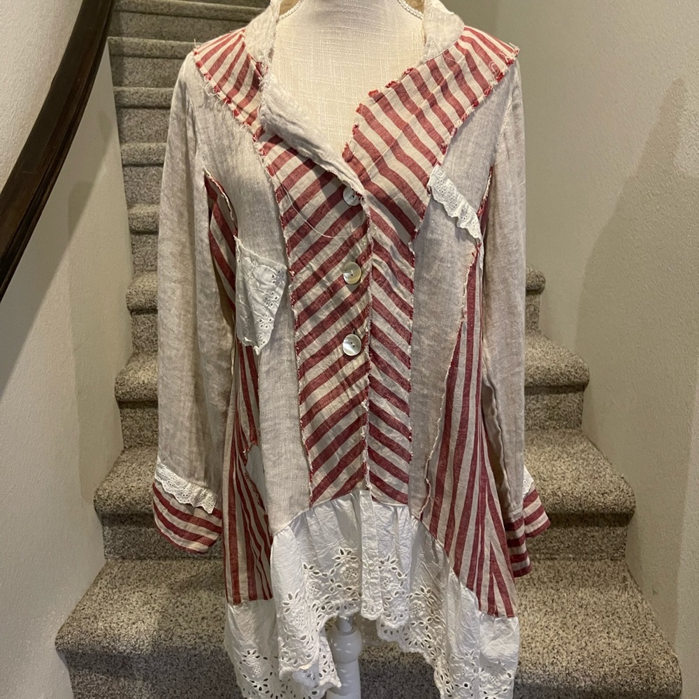 NWT Vintage Look Linen Jacket
